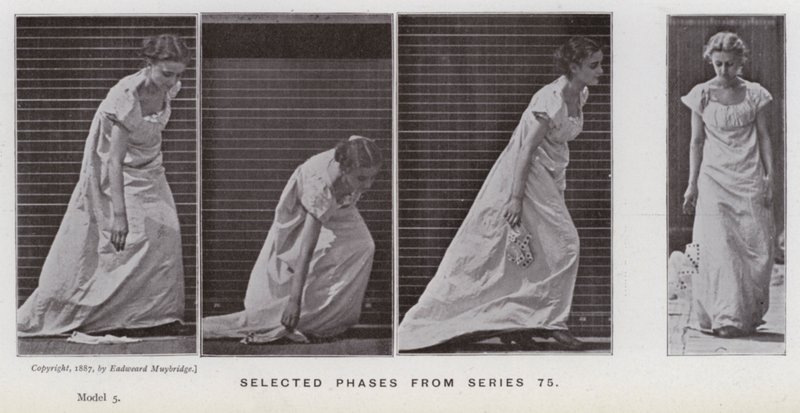 The Human Figure in Motion: Utvalgte faser fra serie 75 (s/hvitt-bilde) av Eadweard Muybridge