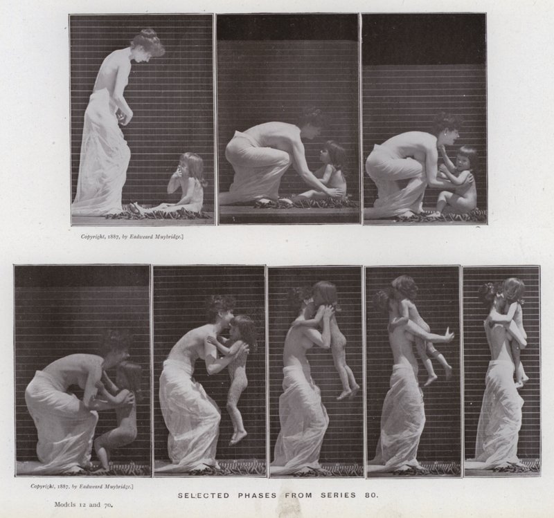 The Human Figure in Motion: Utvalgte faser fra serie 80 (s/hvitt-bilde) av Eadweard Muybridge