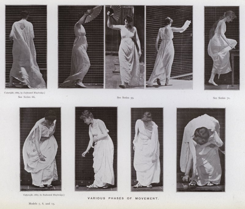 Den menneskelige figuren i bevegelse: Ulike faser av bevegelse (s/hvitt-bilde) av Eadweard Muybridge