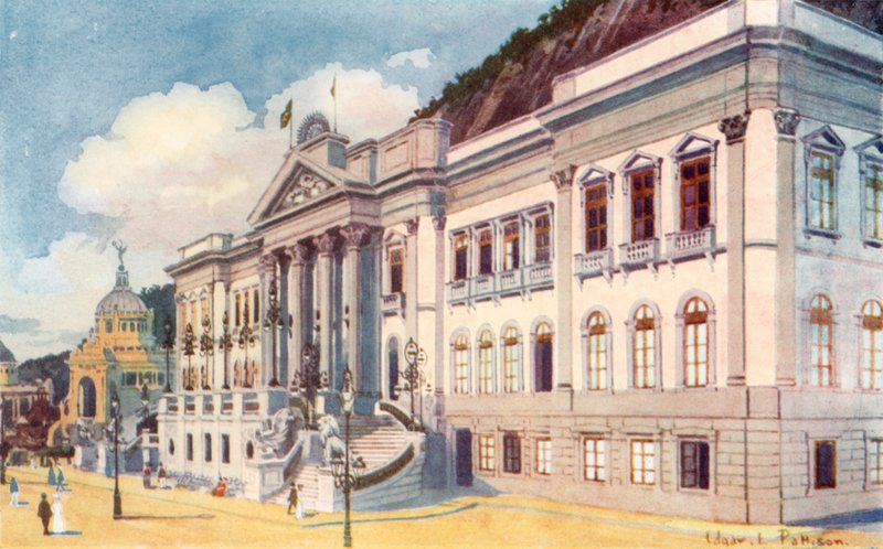 Landbruks-, industri- og handelsdepartementet, Praia Vermelha (farge litho) av Edgar L. Pattison