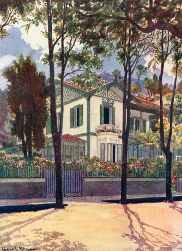 Bolig til Mr Frank H Walter, Petropolis (farge litho) av Edgar L. Pattison