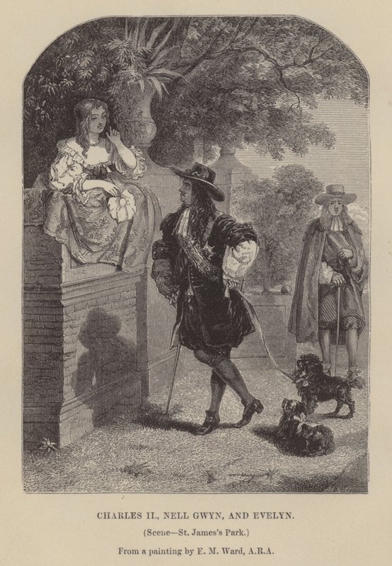Charles II, Nell Gwyn og Evelyn, St James