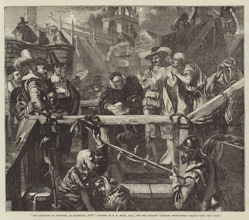 Henrettelsen av Montrose, i Edinburgh, 1650 av Edgar Melville Ward