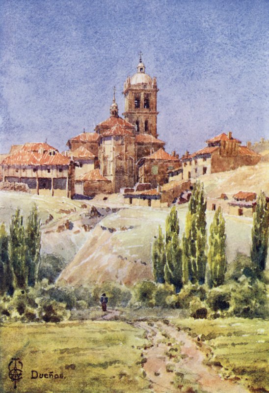 Nord-Spania: Duenas (farge litho) av Edgar T. A. Wigram