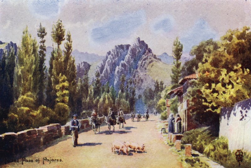 Nord-Spania: I Pass of Pajares, nær Pola de Gordon (farge litho) av Edgar T. A. Wigram