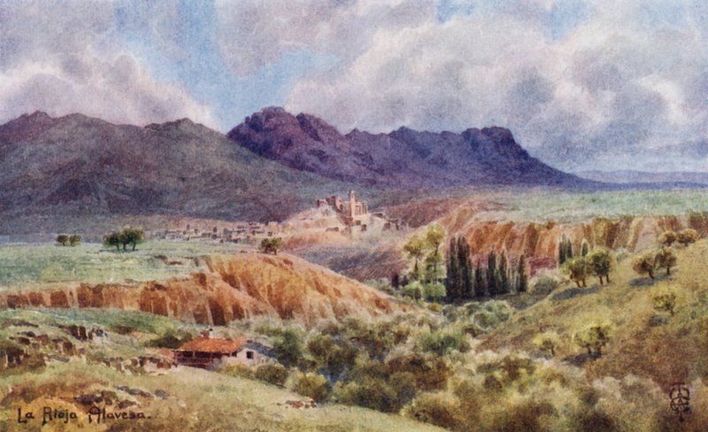 Nord-Spania: La Rioja Alavesa, ser nordover over Ebro (fargemedlemmer) av Edgar T. A. Wigram