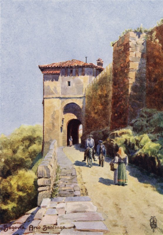 Nord-Spania: Segovia, Arco Santiago (farge litho) av Edgar T. A. Wigram