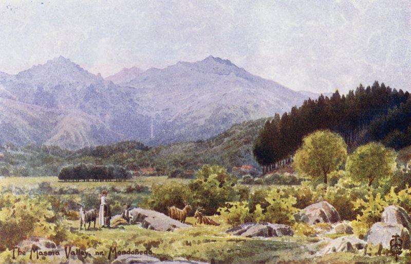 Nord-Spania: Masma-dalen, nær Mondonedo (farge litho) av Edgar T. A. Wigram