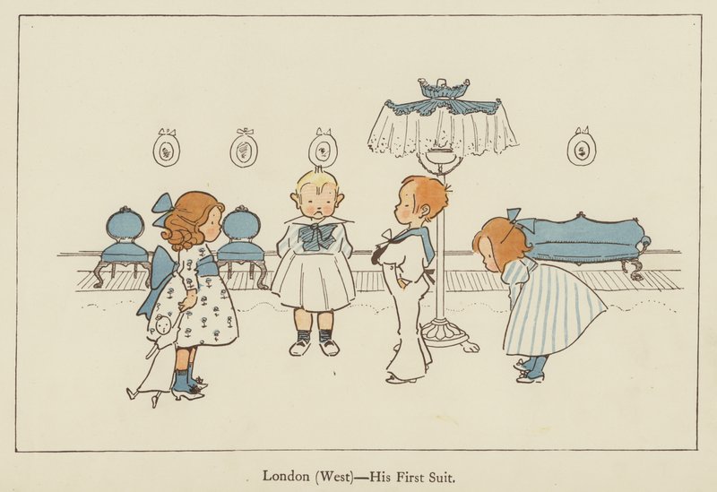 London (West), hans første drakt av Edith Farmiloe