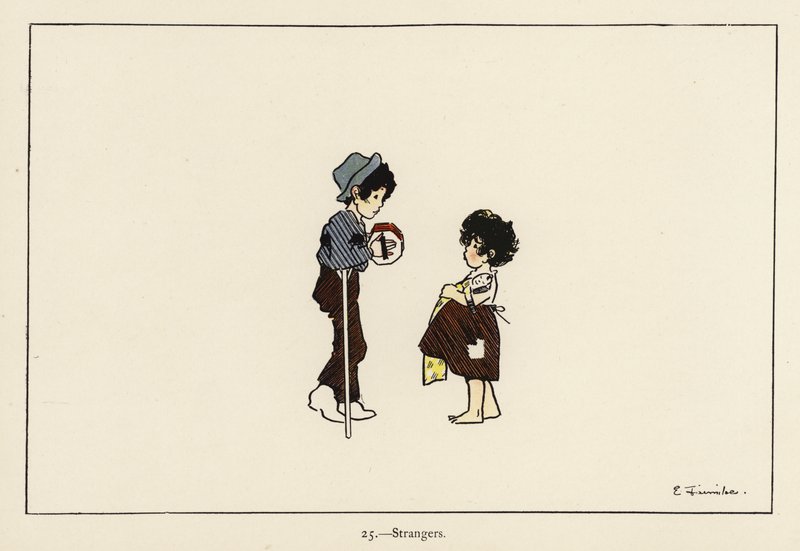 Strangers (farge litho) av Edith Farmiloe