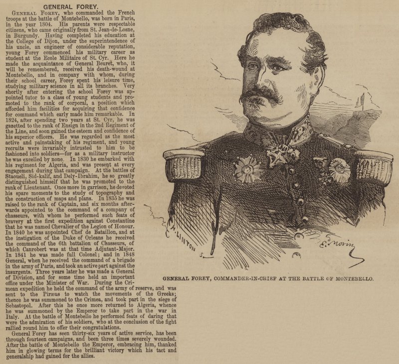 General Forey, øverstkommanderende i slaget ved Montebello av Edmond Morin