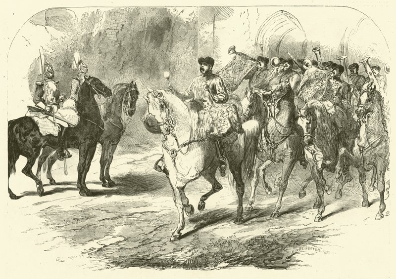 Band of the Horse Guards (gravering) av Edmond (after) Morin