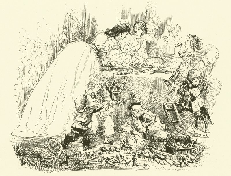 Scener av parisisk liv: barnas nyttårsdag (gravering) av Edmond (after) Morin