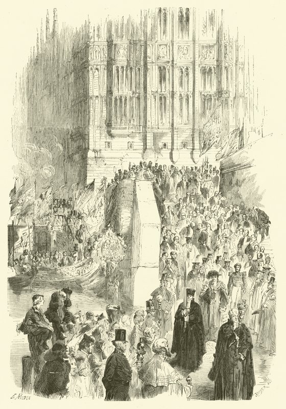 Banning i seremoni til Lord Mayor of London (gravering) av Edmond (after) Morin