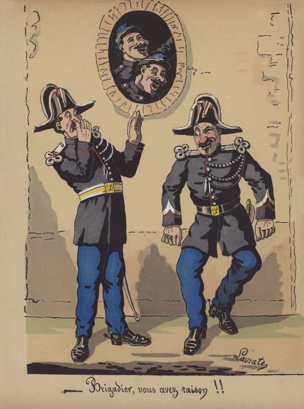 Brigadier, du har rett!! (farge litho) av Edmond Lavrate