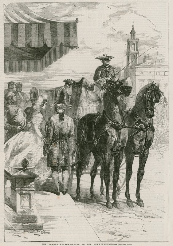 The London Season - gå til salongen (gravering) av Edmond Morin