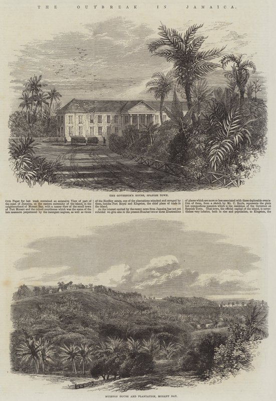 Utbruddet på Jamaica av Edmund Morison Wimperis