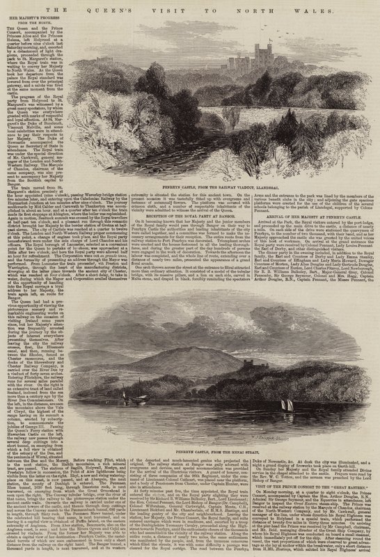 Dronningens besøk i Nord-Wales av Edmund Morison Wimperis