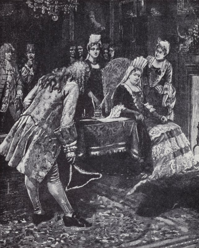 Hertugen og hertuginnen av Marlborough faller i unåde hos dronning Anne av Edmund Blair (after) Leighton