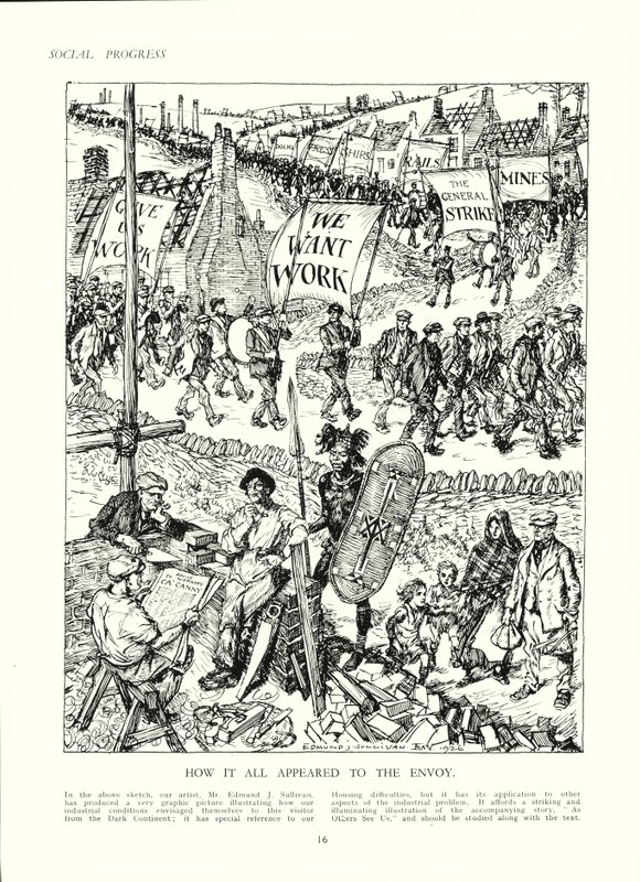 Hvordan England kan se ut for en utsending fra Afrika (farge litho) av Edmund Henry Garrett