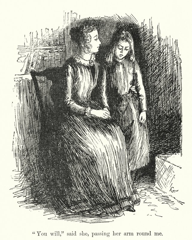 Illustrasjon for Jane Eyre av Charlotte Bronte (litho) av Edmund Henry Garrett