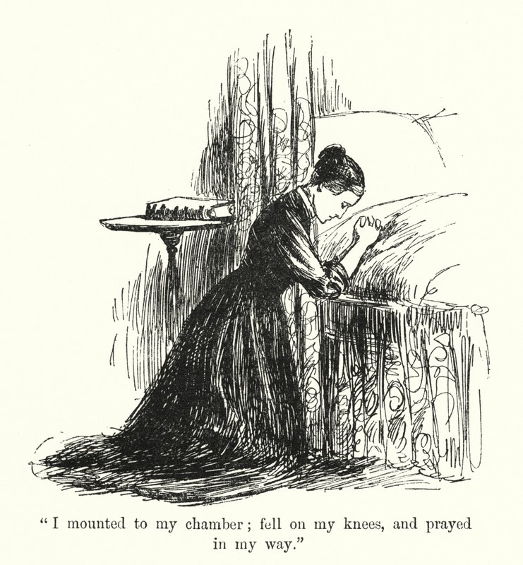 Illustrasjon for Jane Eyre av Charlotte Bronte (litho) av Edmund Henry Garrett