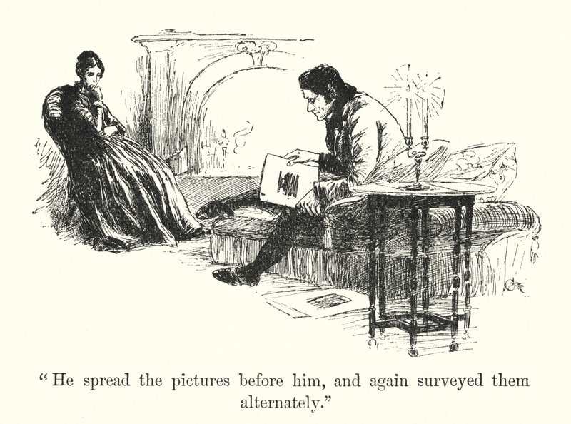 Illustrasjon for Jane Eyre av Charlotte Bronte (litho) av Edmund Henry Garrett