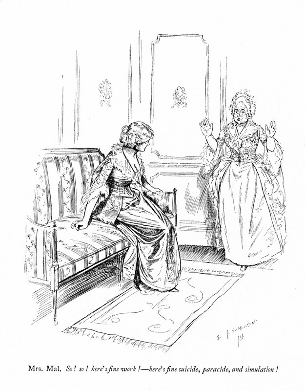 Illustrasjon for Sheridans The Rivals (gravering) av Edmund Joseph (after) Sullivan