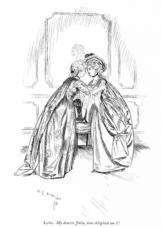 Illustrasjon for Sheridans The Rivals (gravering) av Edmund Joseph (after) Sullivan