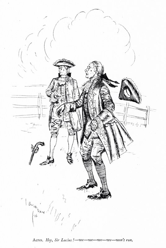 Illustrasjon for Sheridans The Rivals (gravering) av Edmund Joseph (after) Sullivan