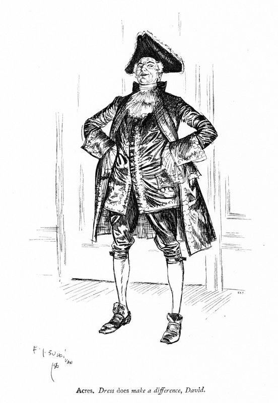 Illustrasjon for Sheridans The Rivals (gravering) av Edmund Joseph (after) Sullivan