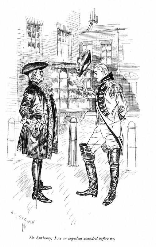 Illustrasjon for Sheridans The Rivals (gravering) av Edmund Joseph (after) Sullivan