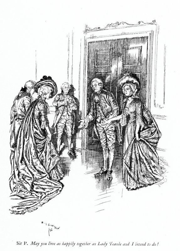 Illustrasjon for Sheridans The School for Scandal (gravering) av Edmund Joseph (after) Sullivan