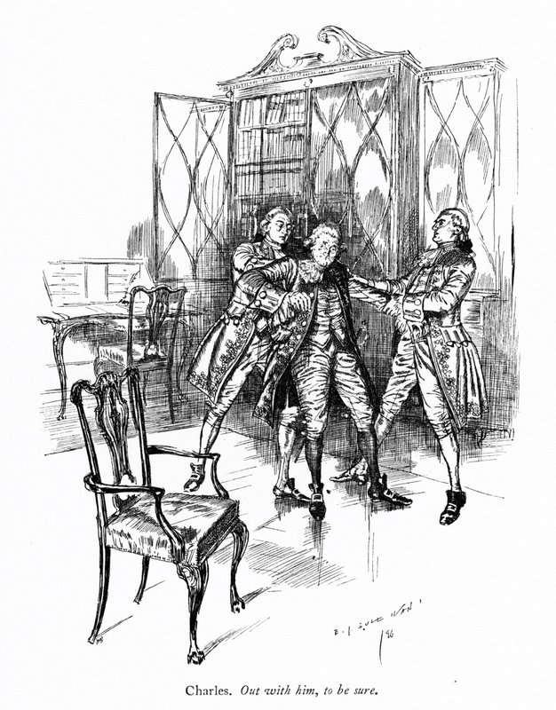 Illustrasjon for Sheridans The School for Scandal (gravering) av Edmund Joseph (after) Sullivan