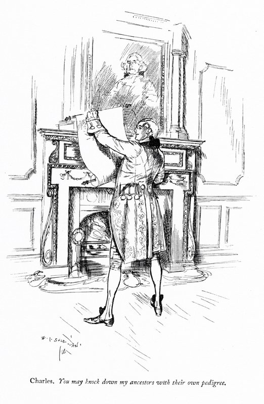 Illustrasjon for Sheridans The School for Scandal (gravering) av Edmund Joseph (after) Sullivan