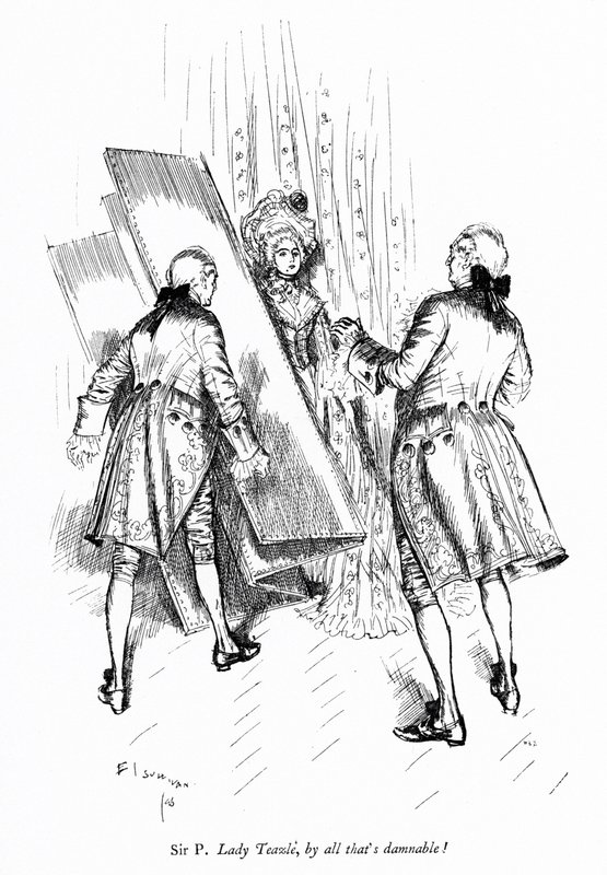 Illustrasjon for Sheridans The School for Scandal (gravering) av Edmund Joseph (after) Sullivan