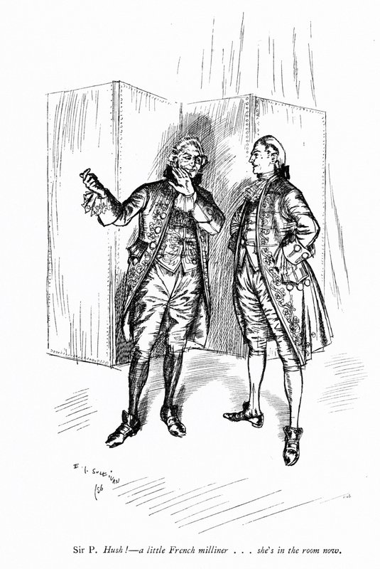 Illustrasjon for Sheridans The School for Scandal (gravering) av Edmund Joseph (after) Sullivan