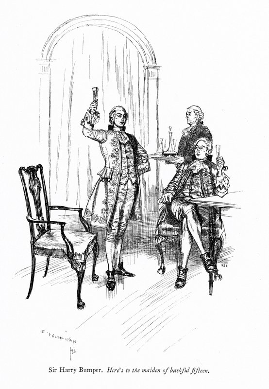 Illustrasjon for Sheridans The School for Scandal (gravering) av Edmund Joseph (after) Sullivan