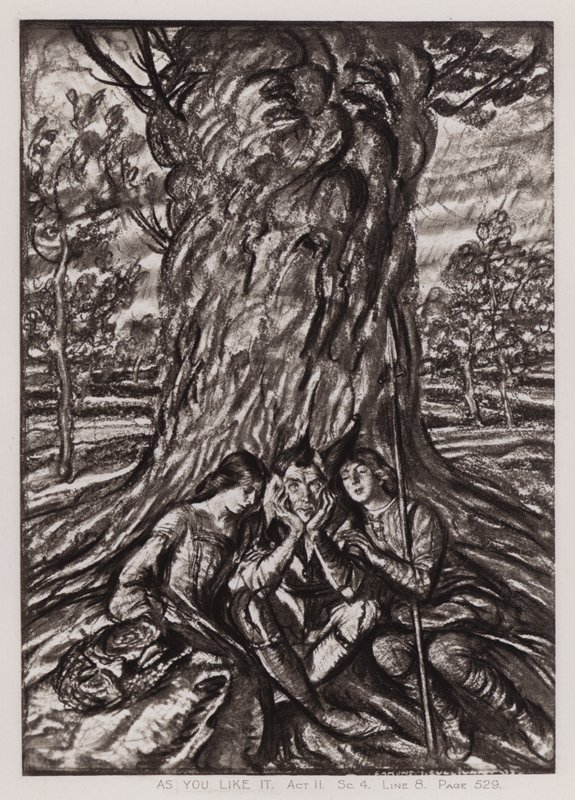 Som du liker det, akt II, Sc 4 (litho) av Edmund Joseph Sullivan