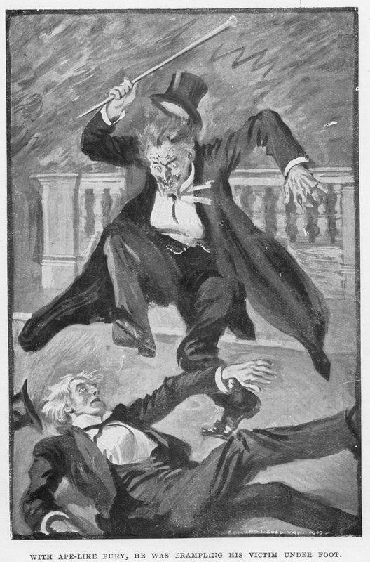 Illustrasjon for Dr Jekyll og Mr Hyde av RL Stevenson av Edmund Joseph Sullivan