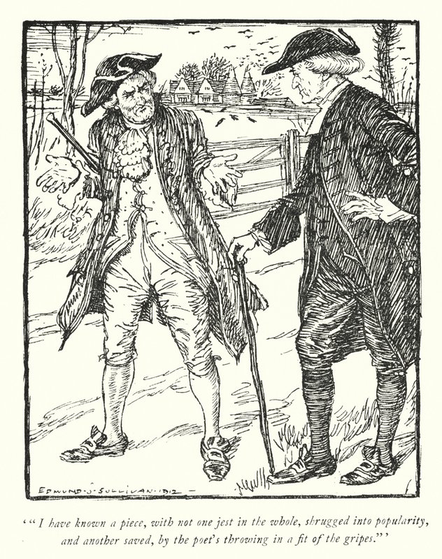 Illustrasjon for The Vicar of Wakefield av Oliver Goldsmith (litho) av Edmund Joseph Sullivan