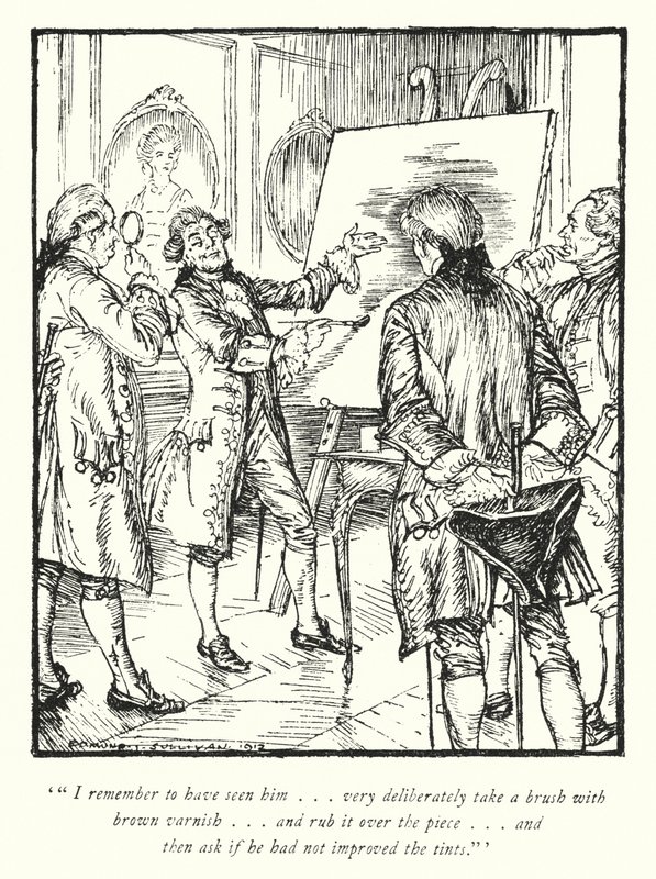 Illustrasjon for The Vicar of Wakefield av Oliver Goldsmith (litho) av Edmund Joseph Sullivan