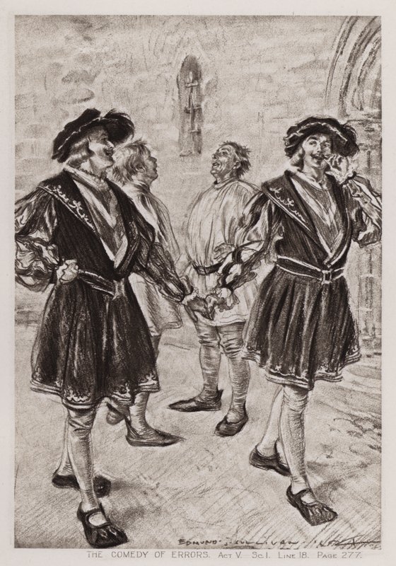 The Comedy of Errors, Act V, Sc I (litho) av Edmund Joseph Sullivan