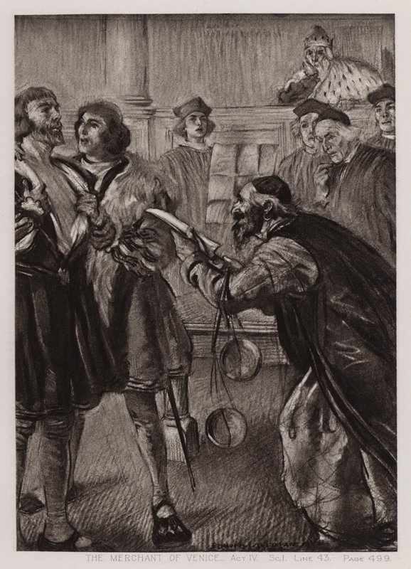 The Merchant of Venice, Act IV, Sc I av Edmund Joseph Sullivan