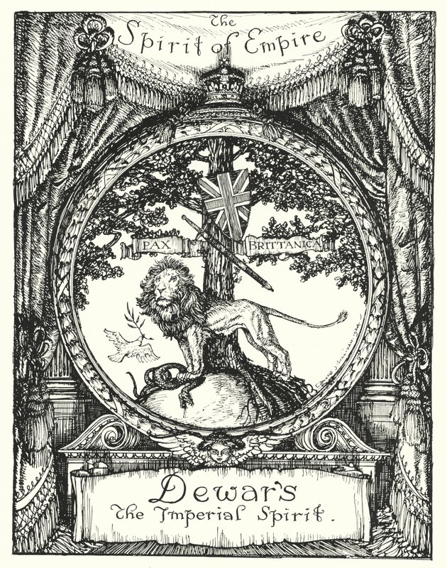 The Spirit of Empire, tegning for en annonse for Dewar's Scotch whisky (litho) av Edmund Joseph Sullivan