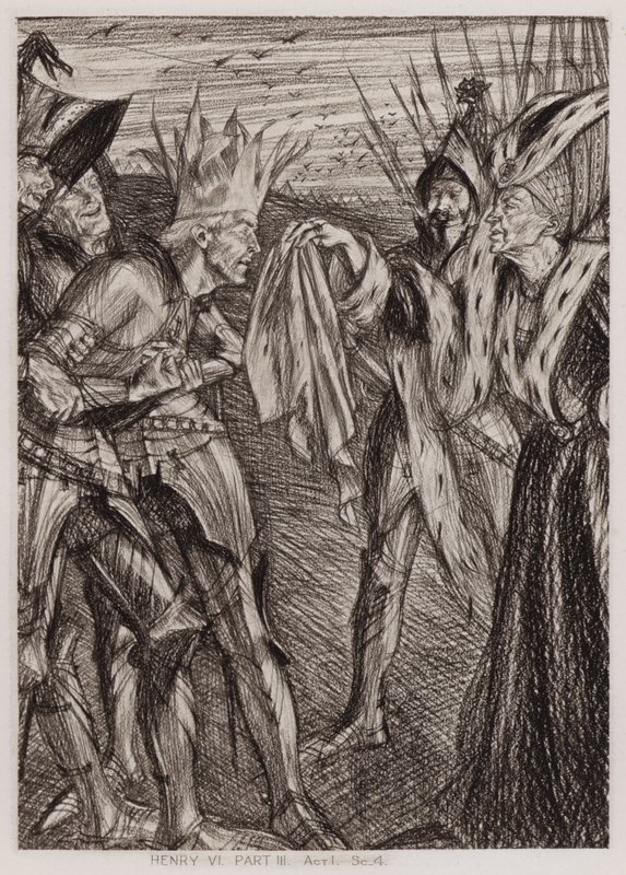 Den tredje delen av kong Henry VI, akt I, Sc 4 (litho) av Edmund Joseph Sullivan