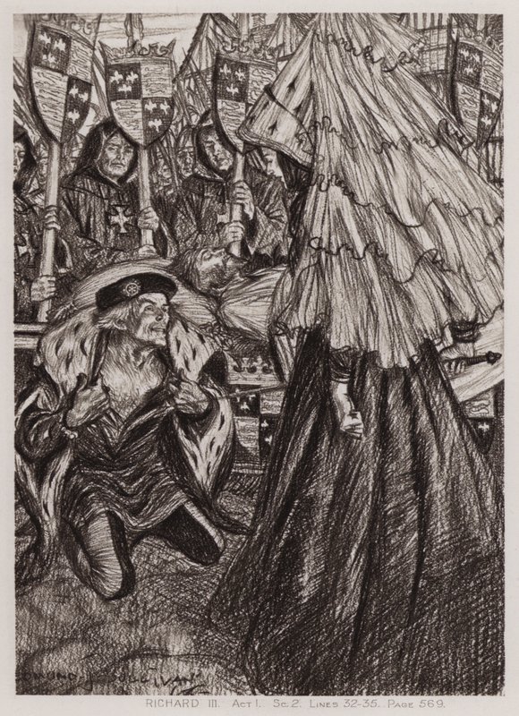The Tragedy of King Richard III, Act I, Sc 2 (litho) av Edmund Joseph Sullivan