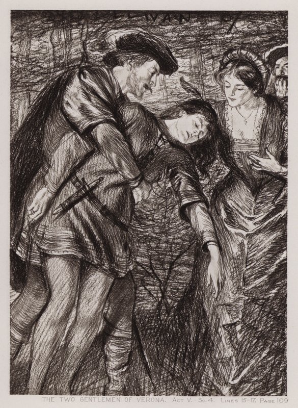 The Two Gentlemen of Verona, Act V, Sc 4 (litho) av Edmund Joseph Sullivan