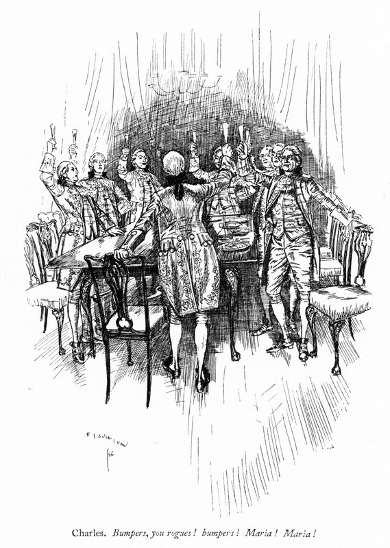 Illustrasjon for Sheridans The School for Scandal av Edmund Joseph after Sullivan