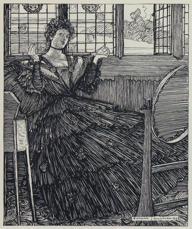 Tennyson, illustrasjon for A Dream of Fair Women and Other Poems av Edmund Joseph after Sullivan